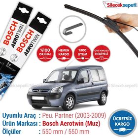 Bosch Aerotwin Peugeot Partner 2002-2009 Silecek Takımı