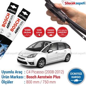 Bosch Aerotwin Plus Citroen C4 Picasso 2008-2012 Silecek Takımı