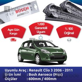 Bosch Aerotwin Renault Clio 3 2006-2011 Silecek Takımı