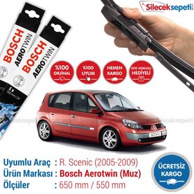 Bosch Aerotwin Renault Scenic 2005-2009 Silecek Takımı