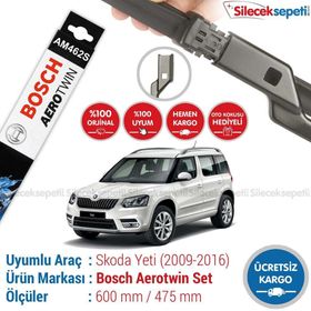 Bosch Aerotwin Skoda Yeti 2009-2016 Muz Ön Silecek Takımı