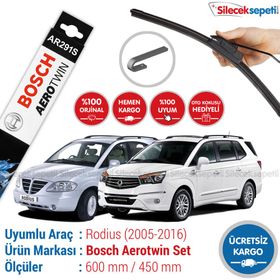 Bosch Aerotwin Ssangyong Rodius 2005-2016 Silecek Takımı