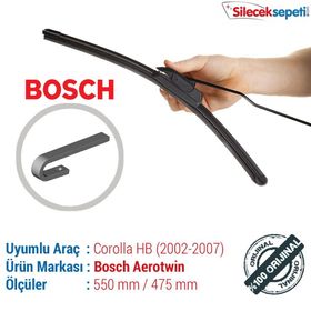 Bosch Aerotwin Toyota Corolla Hatchback 2002-2007 Silecek Takımı
