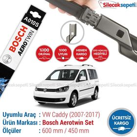 Bosch Aerotwin Volkswagen Caddy 2007-2017 Silecek Takımı