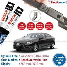 Bosch Aerotwin Volvo S60 2014-2016 Silecek Takımı