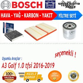 Bosch Audi A3 1.0 TFSi 2016 2019 Karbonlu Filtre Bakım Seti