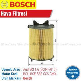 Bosch Audi A3 1.6 2004 2012 Filtre Bakım Seti