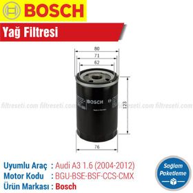 Bosch Audi A3 1.6 2004 2012 Filtre Bakım Seti