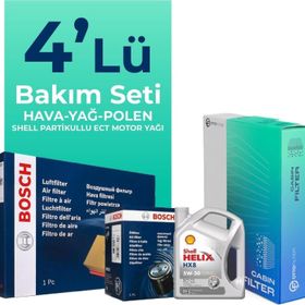 Bosch Audi A3 1.6 Dizel Shell Motor Yağlı 2012-2019 4'lü Filtre Bakım Seti