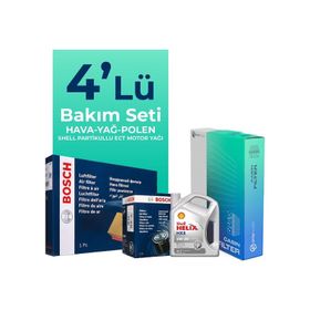 Bosch Audi A4 2.0 Dizel Shell Motor Yağlı 2008-2015 4'lü Filtre Bakım Seti