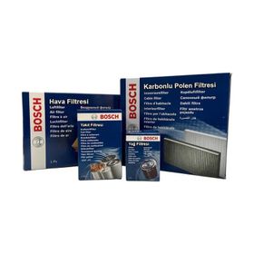 Bosch Audi A4 2.0 TDI Dizel Bosch 2005-2008 Hava Yağ Yakıt Karbonlu Polen Filtre Bakım Seti