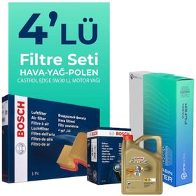 Bosch Audi A5 1.8 TFSI Castrol Motor Yağlı 2008-2017 4'lü Filtre Bakım Seti