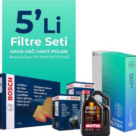 Bosch Audi A6 2.0 Dizel Motul Motor Yağlı 2008-2011 5'li Filtre Bakım Seti