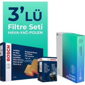 Bosch Audi A6 2.0 TFSI 2005-2011 3'lü Filtre Bakım Seti