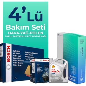 Bosch Audi A6 2.0 TFSI Shell Motor Yağlı 2005-2011 4'lü Filtre Bakım Seti