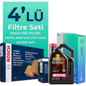 Bosch Audi Q2 1.0 TFSI Motul Motor Yağlı 2016-2023 4'lü Filtre Bakım Seti
