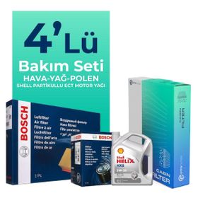 Bosch Audi Q2 1.4 TFSI Shell Motor Yağlı 2016-2021 4'lü Filtre Bakım Seti
