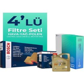 Bosch Audi Q2 35 TFSI Castrol Motor Yağlı 2016-2023 4'lü Filtre Bakım Seti