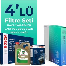 Bosch Audi Q2 35 TFSI Castrol Motor Yağlı 2016-2023 4'lü Filtre Bakım Seti