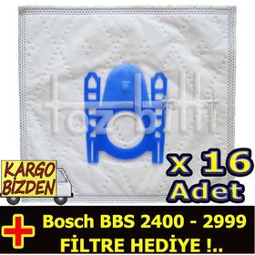 Bosch BBS 2400 2999 Toz 16 Adet Süpürge Torbası