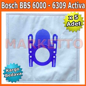 Bosch BBS 6000 6309 Activa Serisi Bez 5 Adet Uyumlu Süpürge Toz Torba