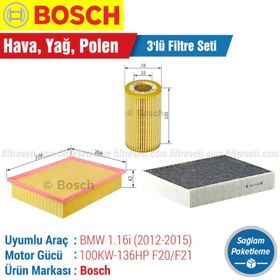 Bosch BMW 1.16i F20/F21 2012 2015 Filtre Bakım Seti