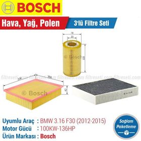 Bosch BMW 3.16i F30 2013 2015 Filtre Bakım Seti