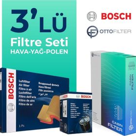 Bosch BMW 3.18 Benzinli 2015-2018 3'lü Filtre Bakım Seti