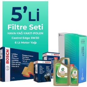 Bosch BMW 5.20 Dizel Castrol Motor Yağlı 2005-2008 5'li Filtre Bakım Seti
