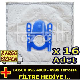Bosch BSG 4000 4999 Terrossa Toz 16 Adet Süpürge Torbası