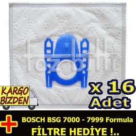 Bosch BSG 7000 7999 Formula Toz 16 Adet Süpürge Torbası