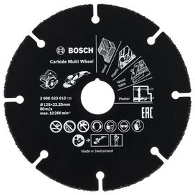 Bosch Carbide Multiwheel 125 mm Taşlama Makineleri ile Ahşap ve Plastiği Güvenli Kesme Bıçağı