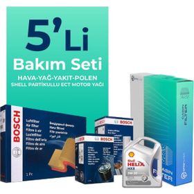 Bosch Citroen C-Elysee 1.6 Dizel Shell Motor Yağlı 2012-2017 5'li Filtre Bakım Seti