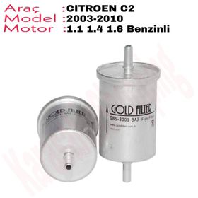 Bosch Citroen C2 1.4 16V 2005-2008 Benzin Filtresi