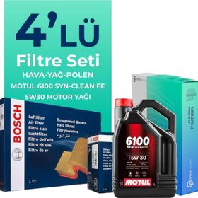 Bosch Citroen C2 1.6 Benzinli Motul Motor Yağlı 2003-2010 4'lü Filtre Bakım Seti