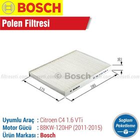 Bosch Citroen C4 1.6 VTi Polen Filtresi
