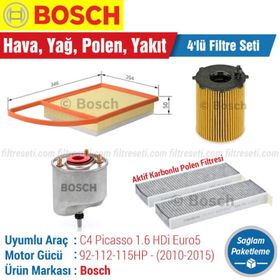 Bosch Citroen C4 Picasso 1.6 HDI 2010 2015 Filtre Bakım Seti
