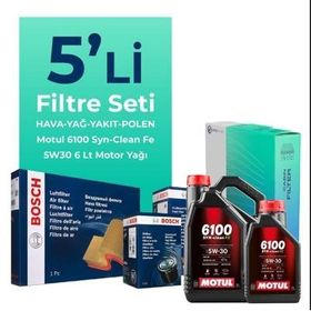 Bosch Dacia Duster 1.5 Blue DCI Dizel Motul Motor Yağlı 2018-2022 5'li Filtre Bakım Seti