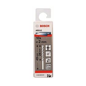 Bosch DIN338 HSS-G 2x24x49 mm 10lu Metal Matkap Ucu