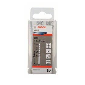 Bosch DIN338 HSS-G 4.5x47x80 mm 10lu Metal Matkap Ucu