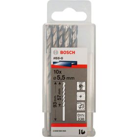 Bosch DIN338 HSS-G 5.5x57x93 mm 10lu Metal Matkap Ucu