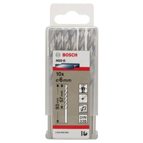 Bosch DIN338 HSS-G 6x57x93 mm 10lu Metal Matkap Ucu