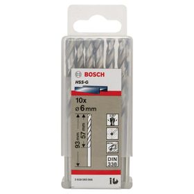 Bosch DIN338 HSS-G 6x57x93 mm 10lu Metal Matkap Ucu