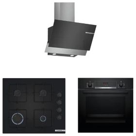 Bosch DWK65AD60R - POP6C6P30O - HBF514BB1T Siyah 3'lü Ankastre Set