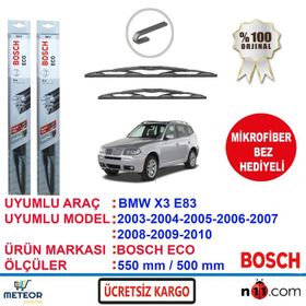 Bosch Eco BMW X3 2003-2010 E83 Silecek Takımı