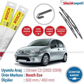 Bosch Eco Citroen C3 2002-2009 Silecek Takımı