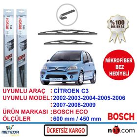 Bosch Eco Citroen C3 2002-2009 Silecek Takımı