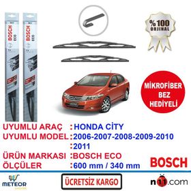 Bosch Eco Honda City 2006-2011 Silecek Takımı
