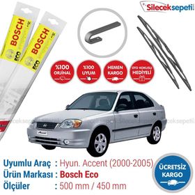 Bosch Eco Hyundai Accent 2000-2005 Silecek Takımı
