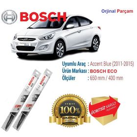 Bosch Eco Hyundai Accent Blue 2011-2015 Silecek Takımı